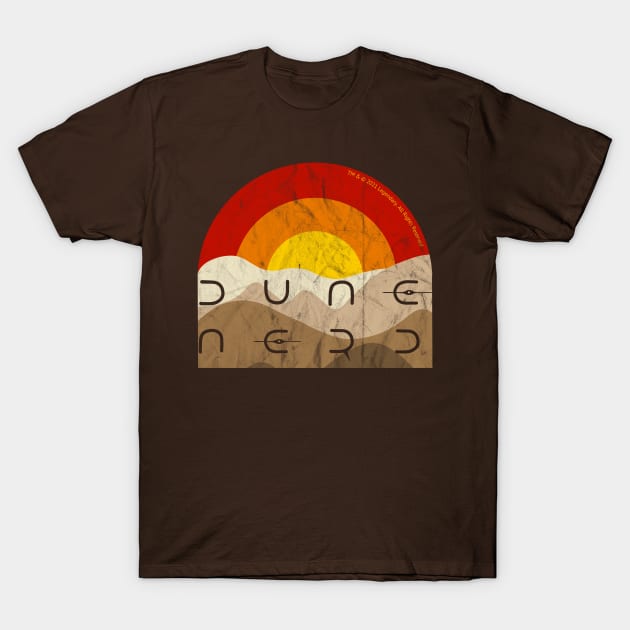 Retro Dune Nerd Sun and Sand T-Shirt by Slightly Unhinged